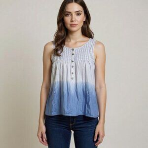 We the Free blue beachy sleeveless ombre summer top size small oversized